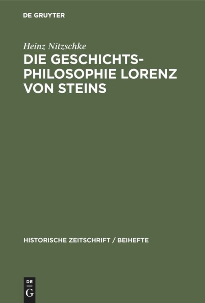 book: Die Geschichtsphilosophie Lorenz von Steins