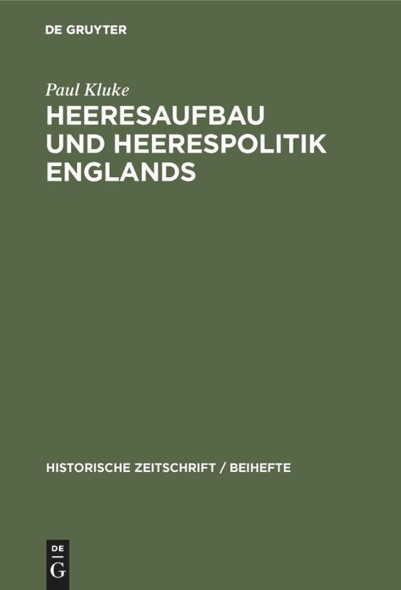 book: Heeresaufbau und Heerespolitik Englands
