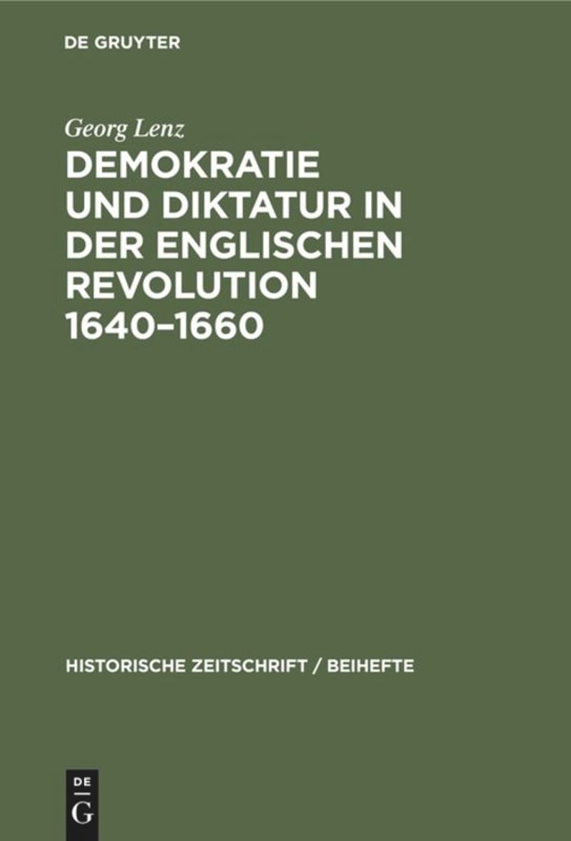 book: Demokratie und Diktatur in der englischen Revolution 1640–1660