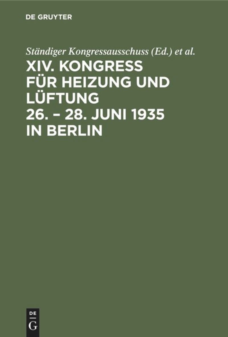 book: XIV. 26.–28. Juni 1935, Berlin