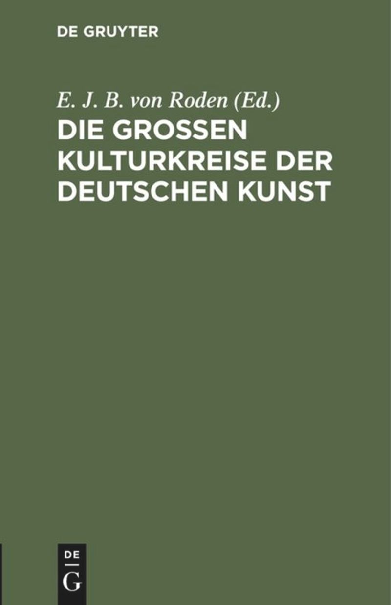 book: Die großen Kulturkreise der deutschen Kunst