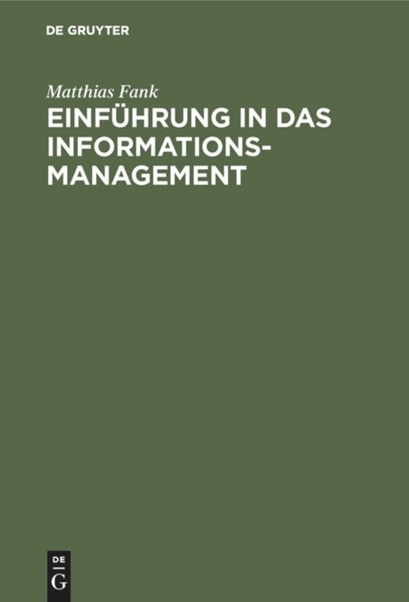 book: Einführung in das Informationsmanagement
