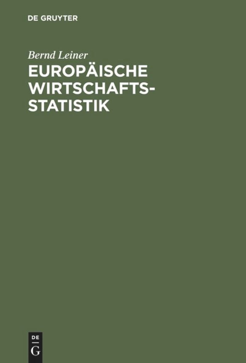 book: Europäische Wirtschaftsstatistik