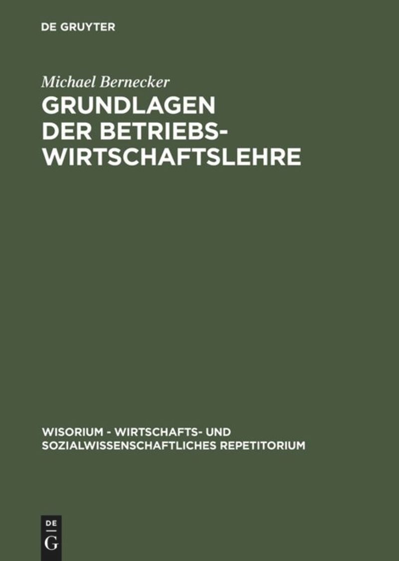 book: Grundlagen der Betriebswirtschaftslehre