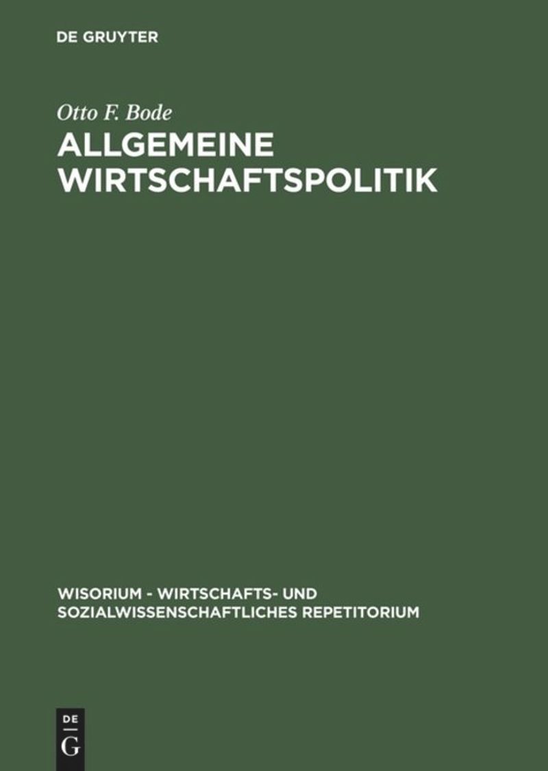 book: Allgemeine Wirtschaftspolitik