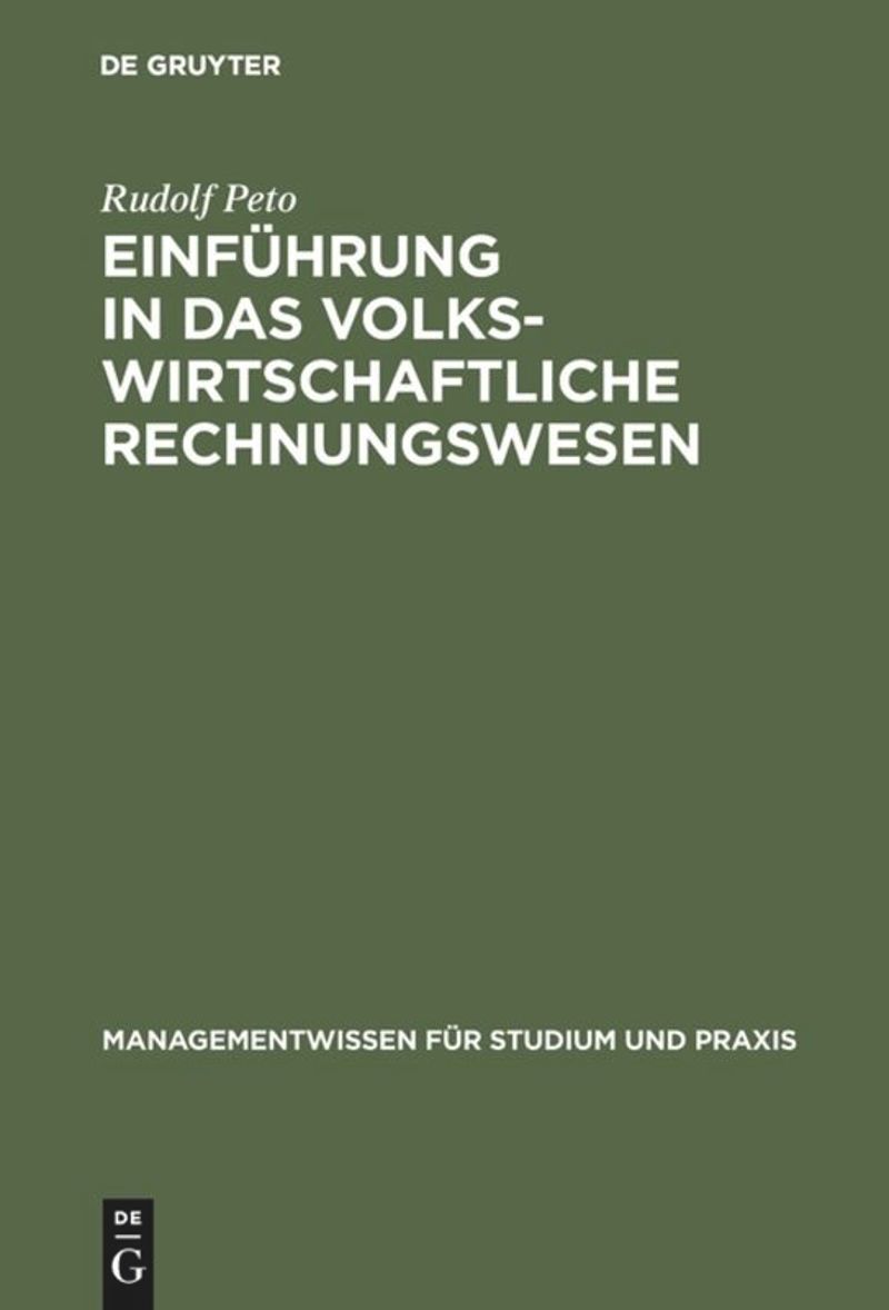 book: Einführung in das volkswirtschaftliche Rechnungswesen