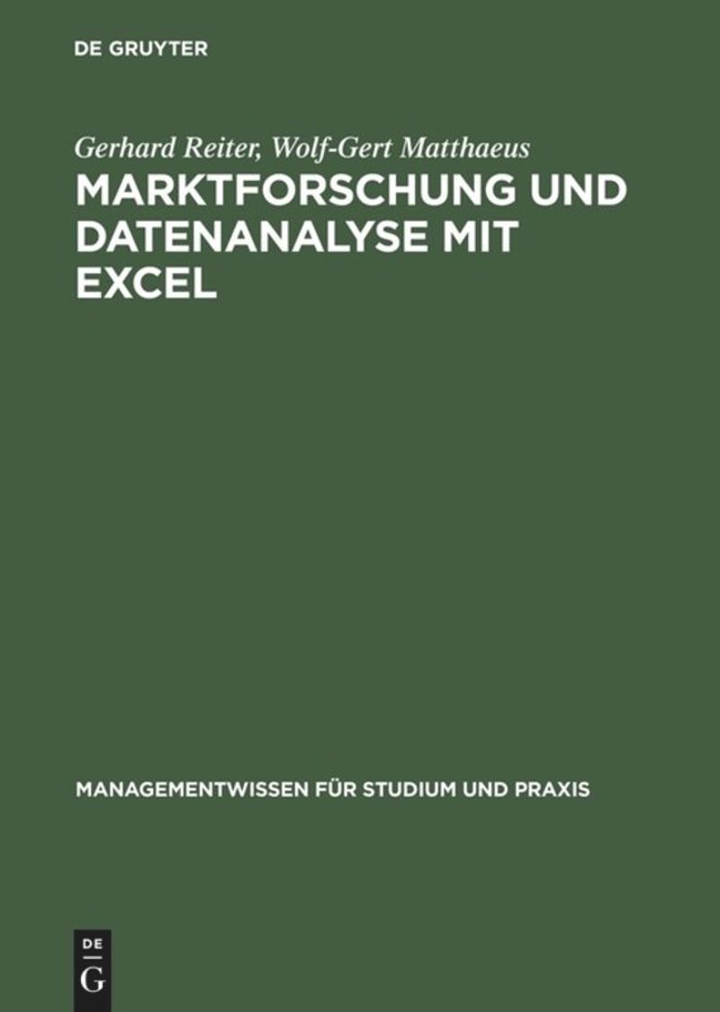 book: Marktforschung und Datenanalyse mit EXCEL