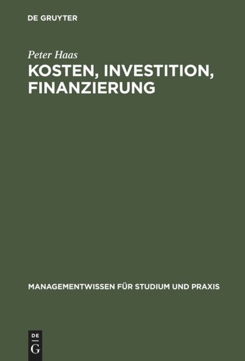 book: Kosten, Investition, Finanzierung