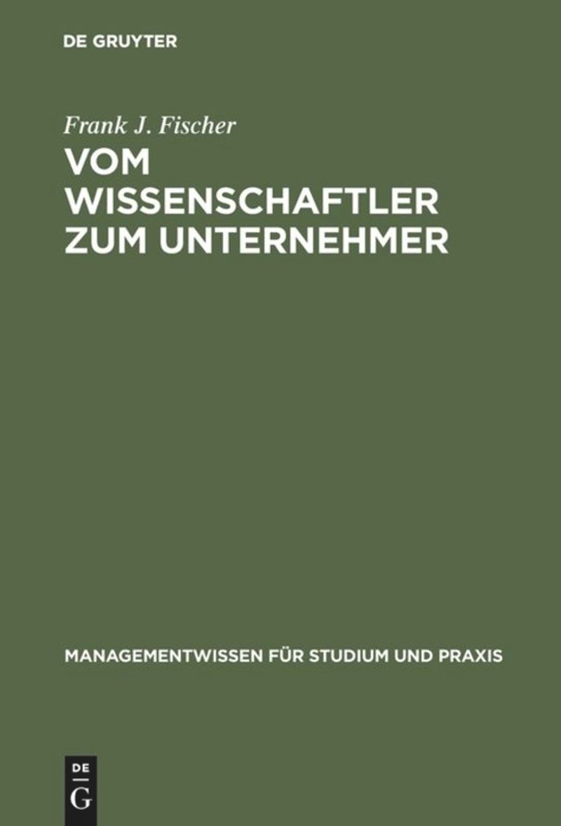 book: Vom Wissenschaftler zum Unternehmer