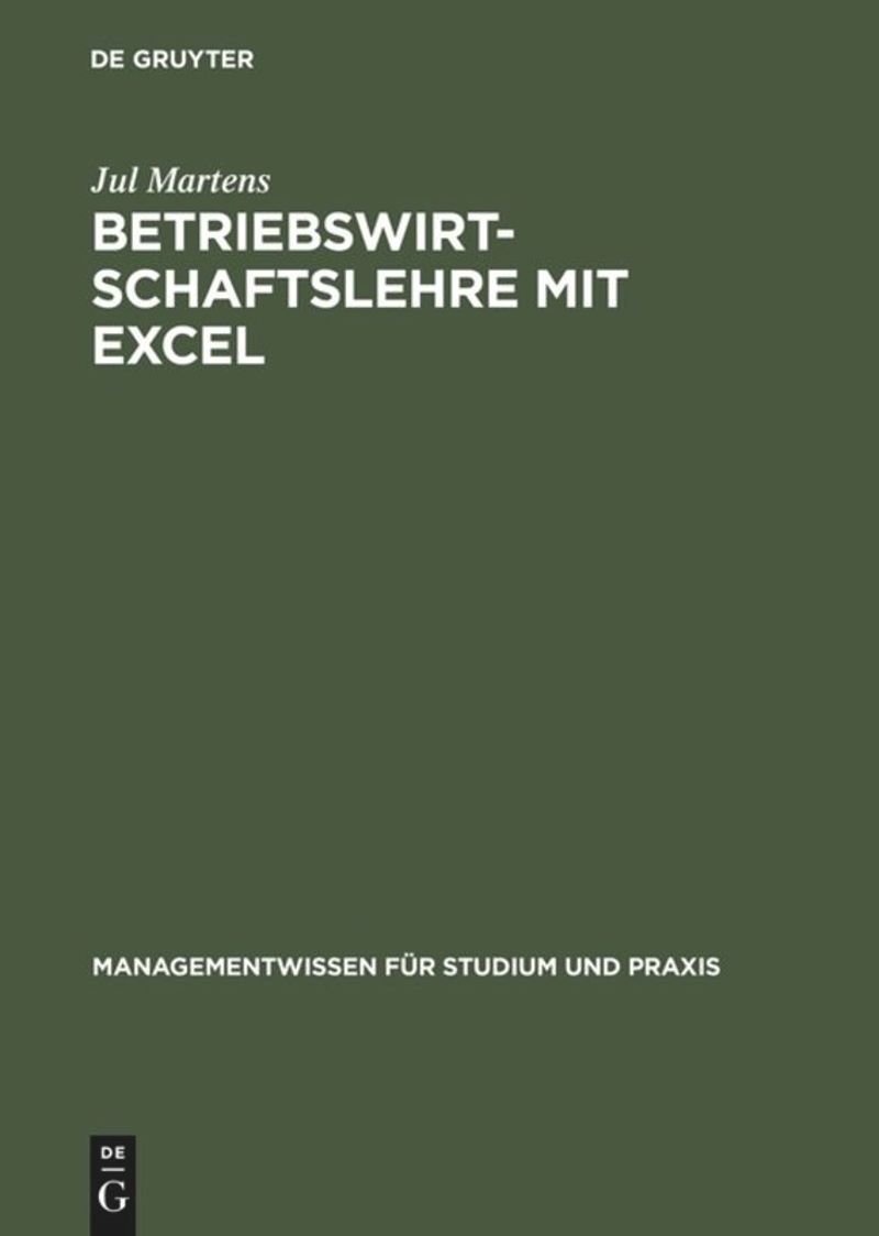 book: Betriebswirtschaftslehre mit Excel