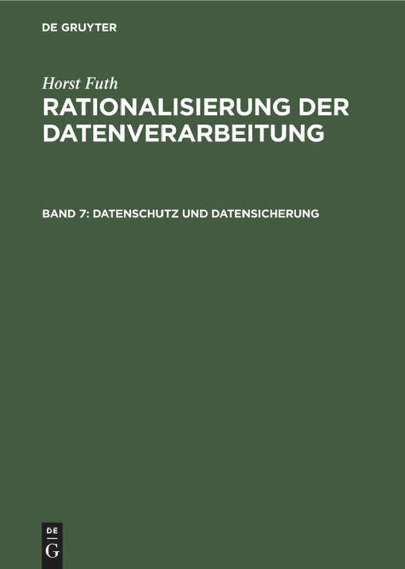 book: Band 7 Datenschutz und Datensicherung
