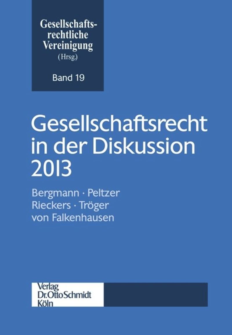 book: Gesellschaftsrecht in der Diskussion 2013