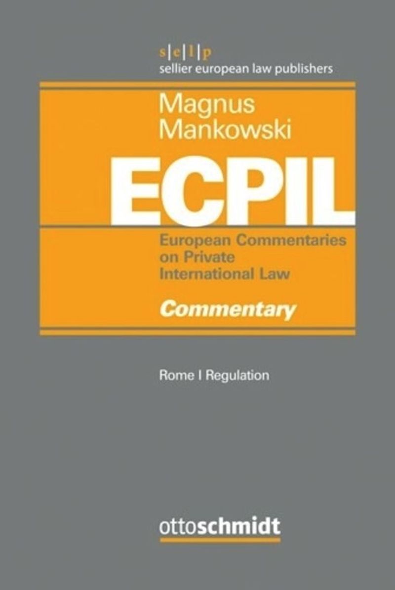 book: Volume 2 Rome I Regulation - Commentary