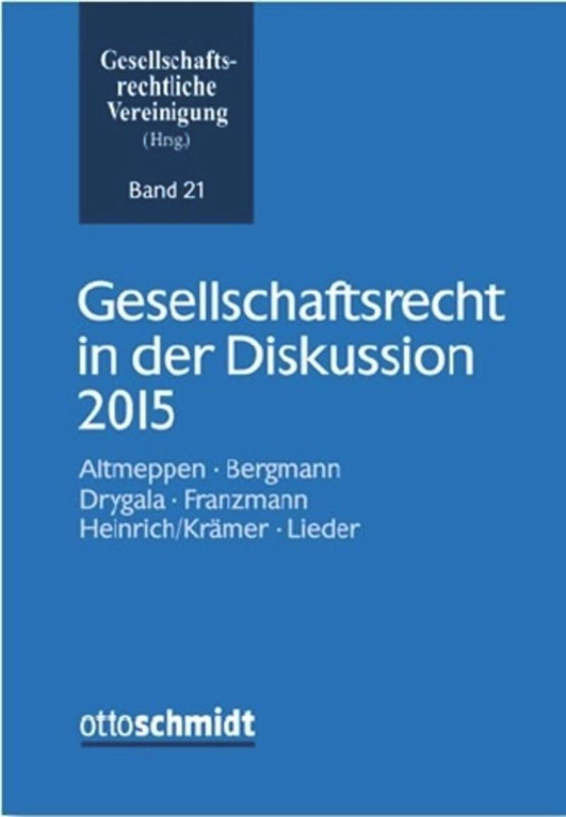 book: Gesellschaftsrecht in der Diskussion 2015