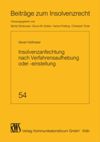 book: Insolvenzanfechtung nach Verfahrensaufhebung oder -einstellung