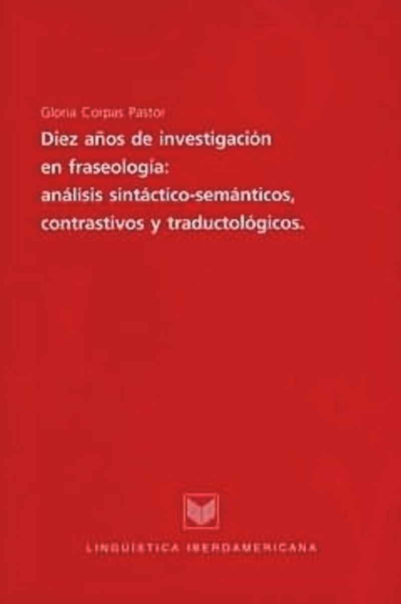 book: Diez años de investigaciones en fraseología