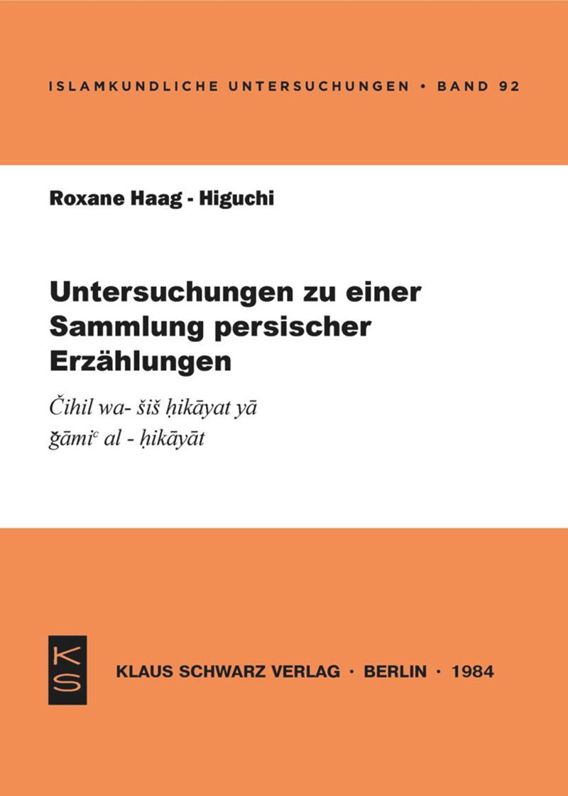 book: Untersuchungen zu einer Sammlung persischer Erzählungen