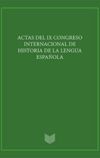 Actas del IX Congreso Internacional de Historia de la Lengua