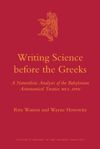 book: Writing Science before the Greeks
