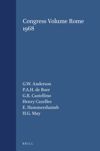 book: Congress Volume Rome 1968