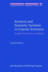 book: Syntactic and Semantic Variation in Copular Sentences