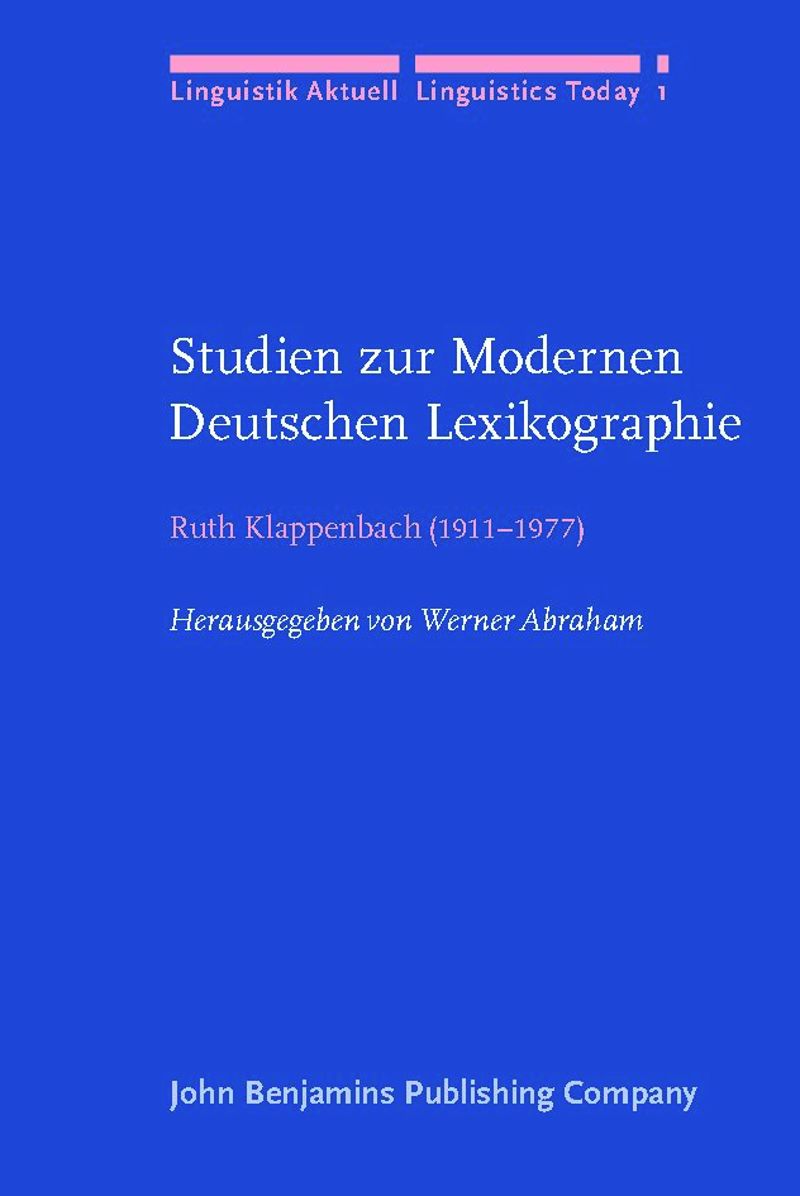 book: Studien zur Modernen Deutschen Lexikographie