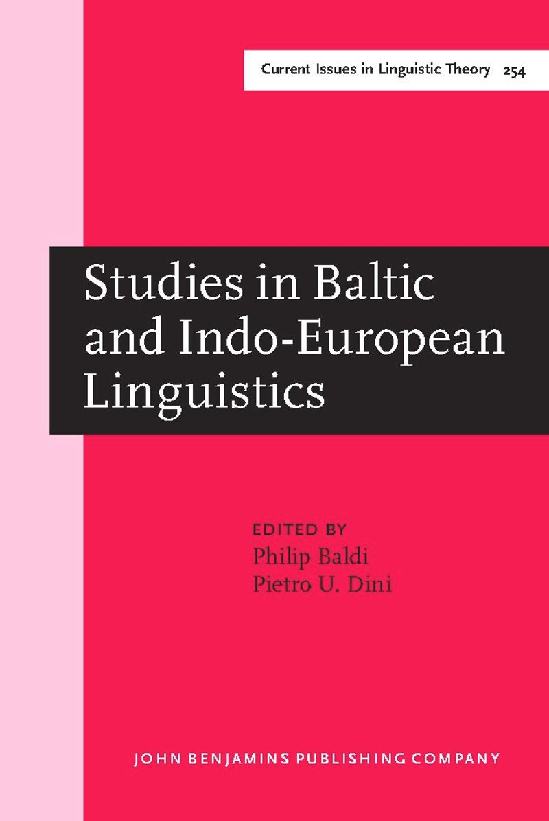 book: Studies in Baltic and Indo-European Linguistics