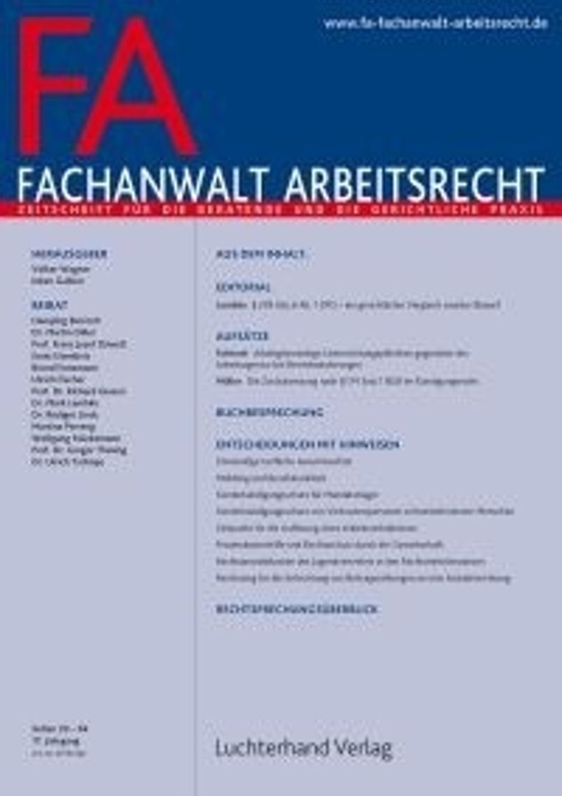Fachanwalt Arbeitsrecht