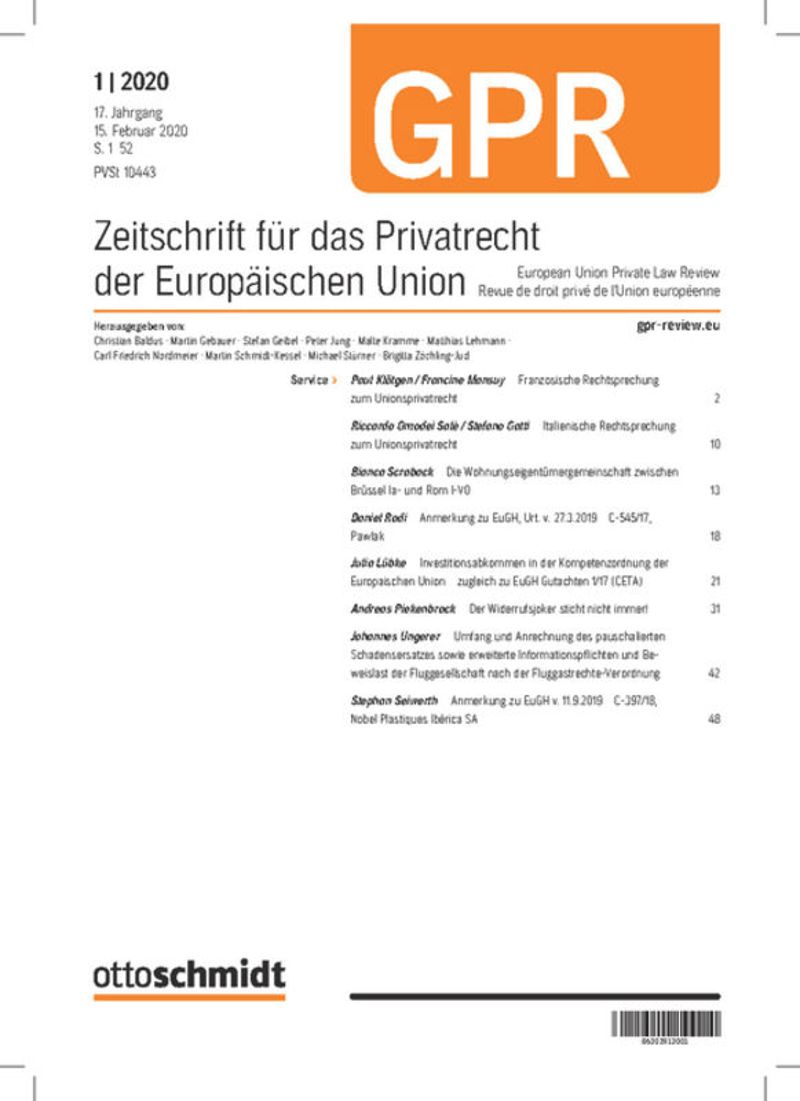 Zeitschrift für das Privatrecht der Europäischen Union