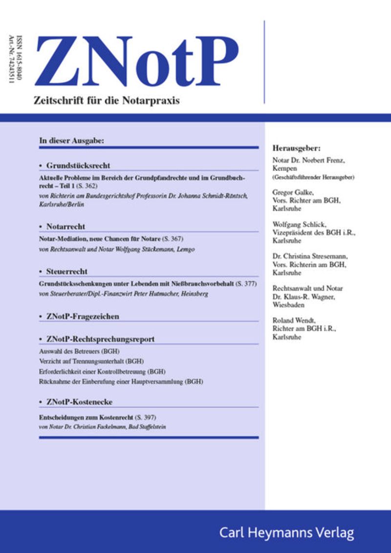 journal: Zeitschrift für die Notarpraxis