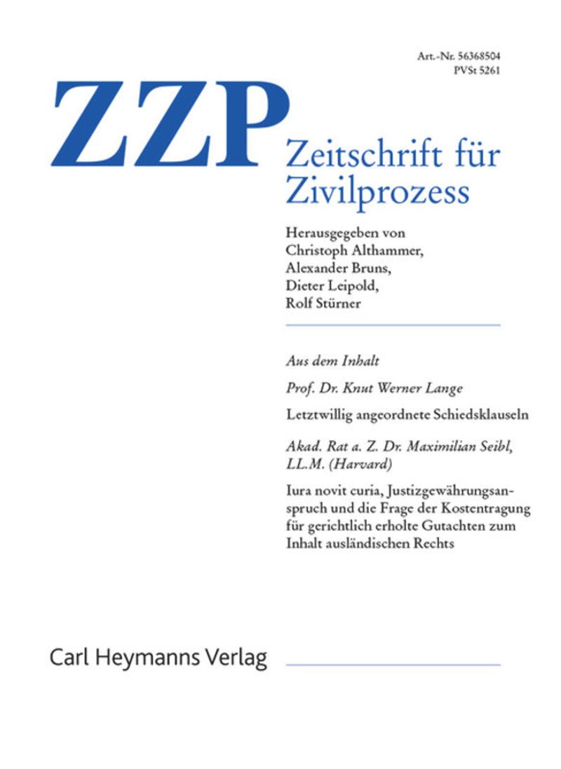 Zeitschrift für Zivilprozess