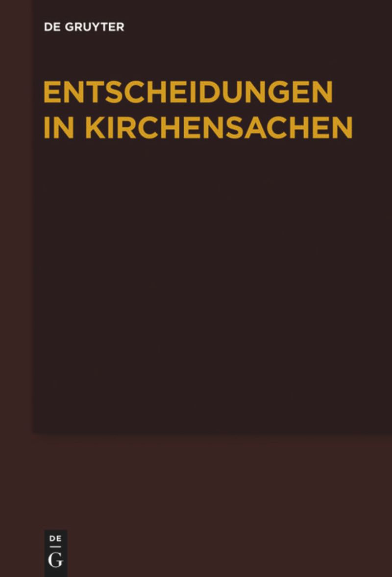 multi-volume work: Entscheidungen in Kirchensachen seit 1946