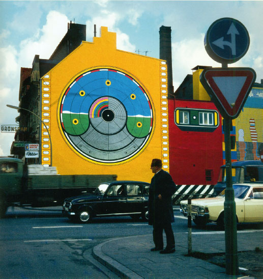 3 
Club Grünspan, Wandbild, Bildteile I und II, Aufnahme um 1970
