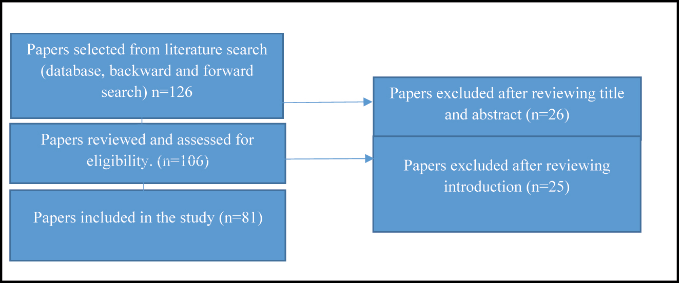 Figure 2: 
Flowchart summarising the literature review process. Source: Own compilation.