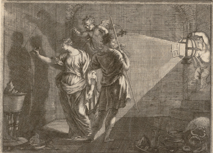 Abb. 1:  Joachim von Sandrart d. Ä., Erfindung der Zeichenkunst, 1683, Albertina, Wien