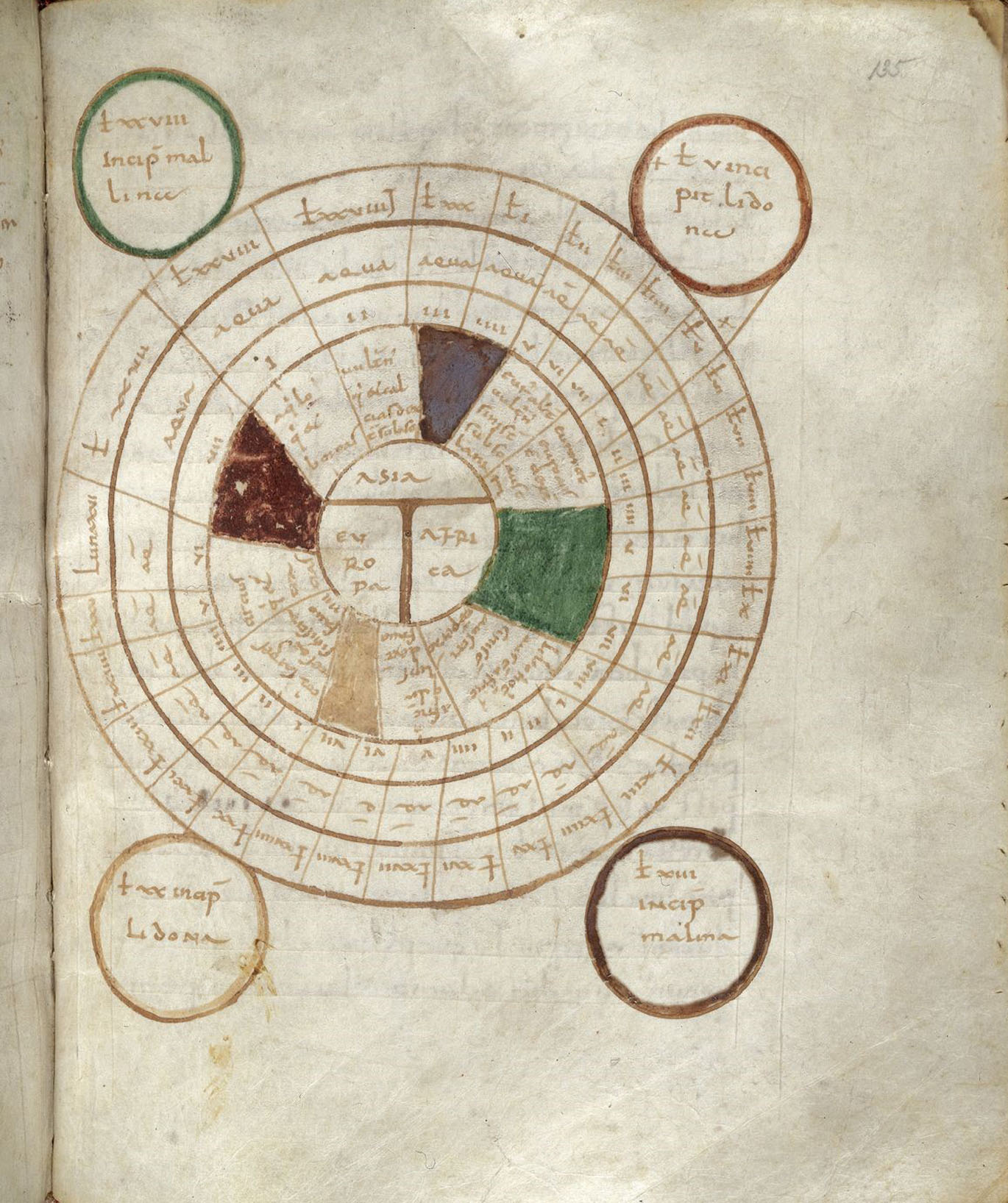 Figure 3 London, British Library, Harley 3017, fol. 135 r: Tidal rota with winds and Cross © British Library Board