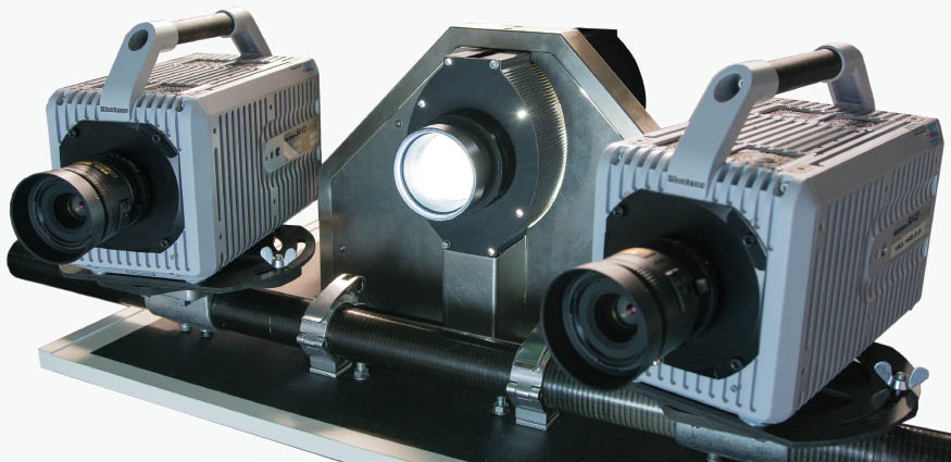  Within 3Dsensation a new high-speed scanning system based on pattern projection was developed. It allows acquiring human body 3D scans with a frame rate of up to 1.5 kHz (Photo Fraunhofer IOF).