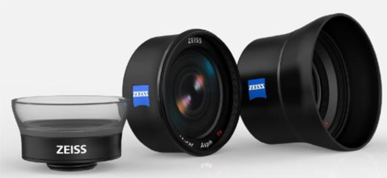 Figure 103: 
Auxiliary optics for SPCs. Macro close-range optics, and wide-angle and telephoto converters.
