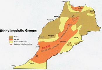 Figure 2: Linguistic Map of Morocco.