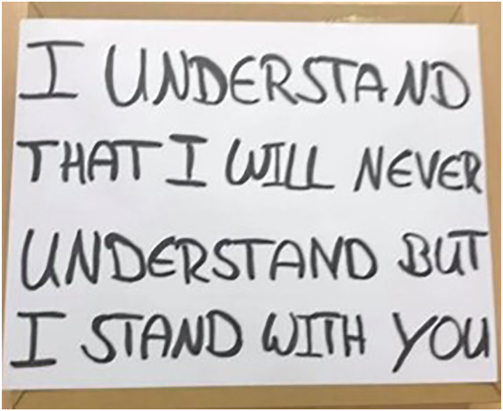 Figure 1:
Placard created by the author, not identical to the one encountered in Leipzig but using the same wording.