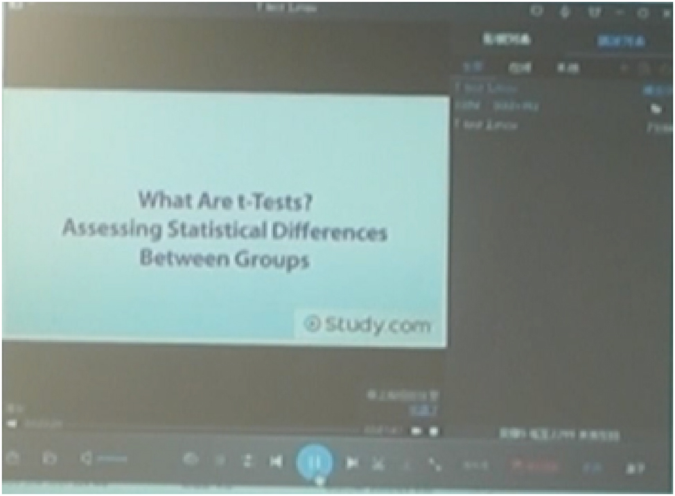 Figure 3:
Ming played an English video on T-test.