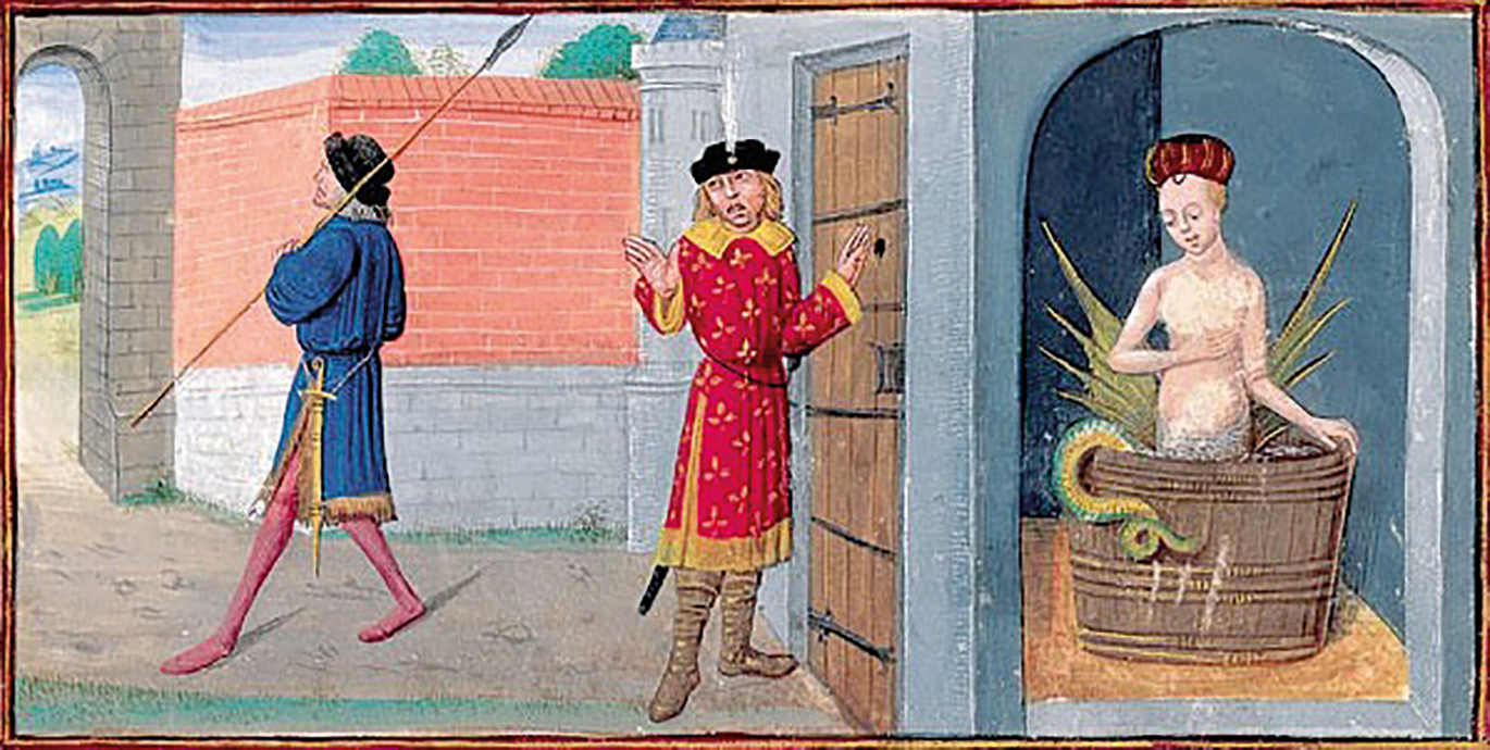 Abb. 1 Guillebert de Mets: Raimondin enthüllt das Geheimnis der Mélusine (1410)