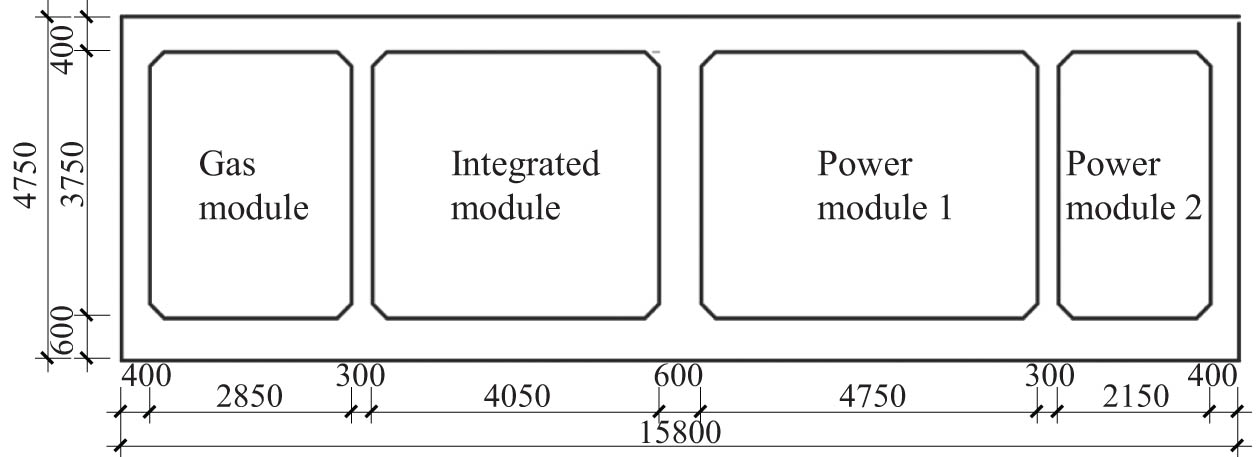 Figure 1 
               The super-large comprehensive urban pipe galley (unit: mm).
            