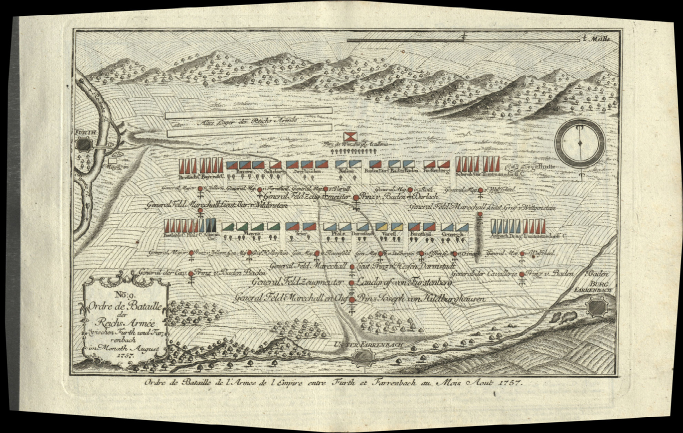 Abb. 2: Ordre de Bataille der Reichs Armée zwischen Fürth und Farrenbach im Monath August 1757
