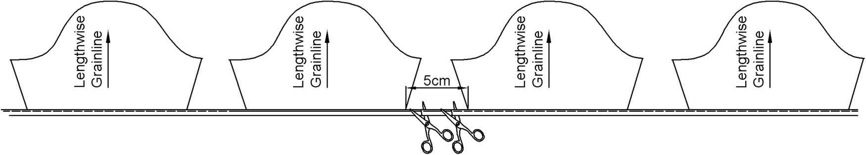 Figure 5 
                  Sewing bias tape on the sleeves one after the other.
               
