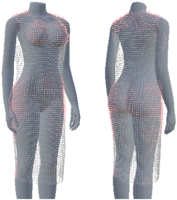 Figure 8 
                  Pressure distribution on the body.
               
