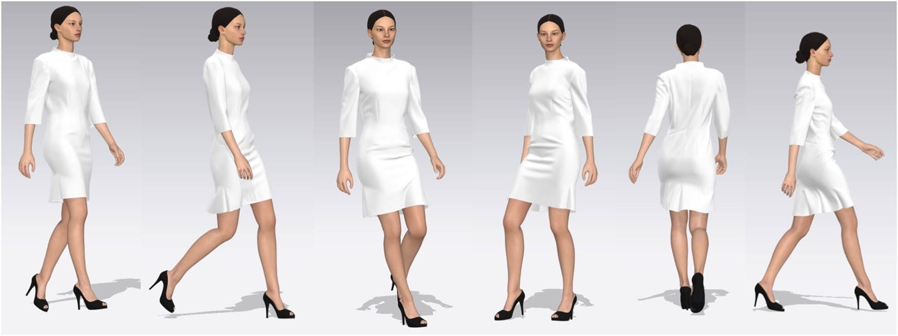 Figure 25
Dynamic virtual display screenshot of round neck five sleeve long skirt.