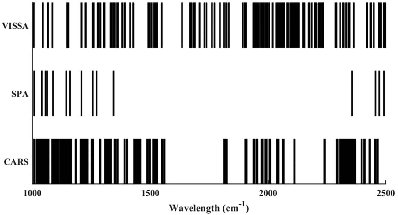 Figure 8
Comparison of wavelength selection of different algorithms.