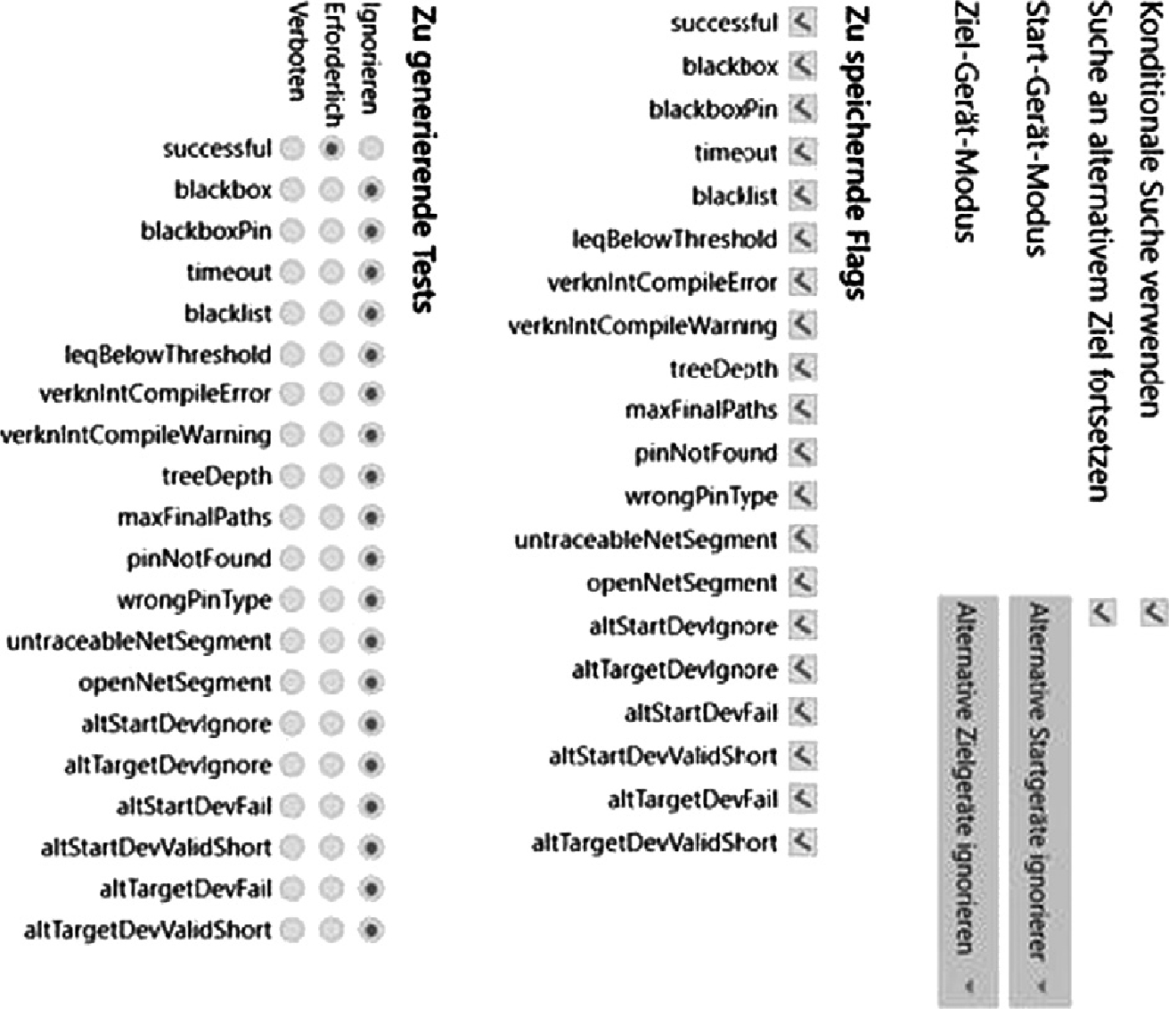 Abb. 7 Optimierungsdialog für Pfadsuche und Systemtestgenerierung.