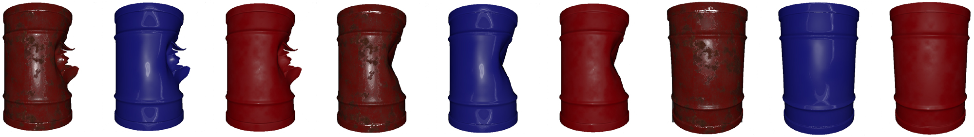 Figure 5:
Variant set of a USD barrel instance. Different appearances can be produced by simply adjusting different properties of the barrel.